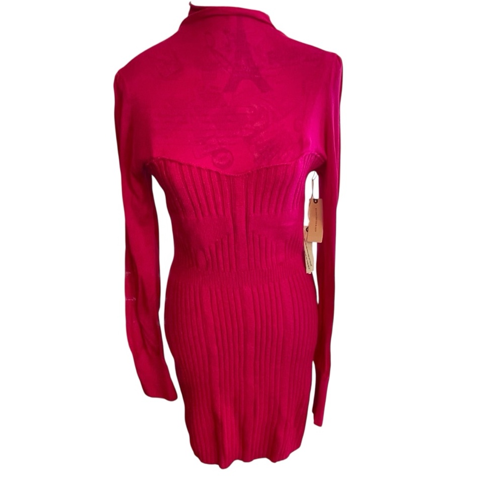 Anthropologie hot pink Long Sleeve sweater Dress multiple sizes - Picture 4 of 15
